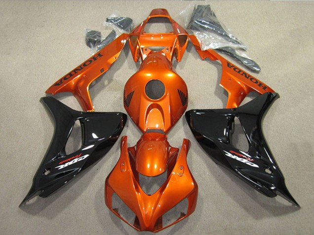 Carenagens Moto Honda CBR1000RR 2006-2007 - Laranja Preto Brilhante