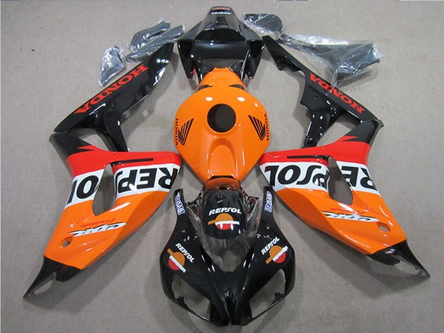 Carenagem Moto Honda CBR1000RR 2006-2007 - Laranja Branco Vermelho Preto Brilhante Repsol