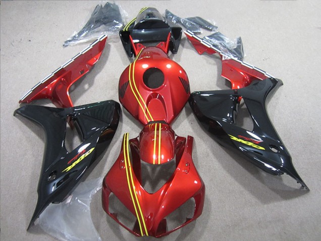Carenagens Moto Honda CBR1000RR 2006-2007 - Vermelho Amarelo Preto Brilhante