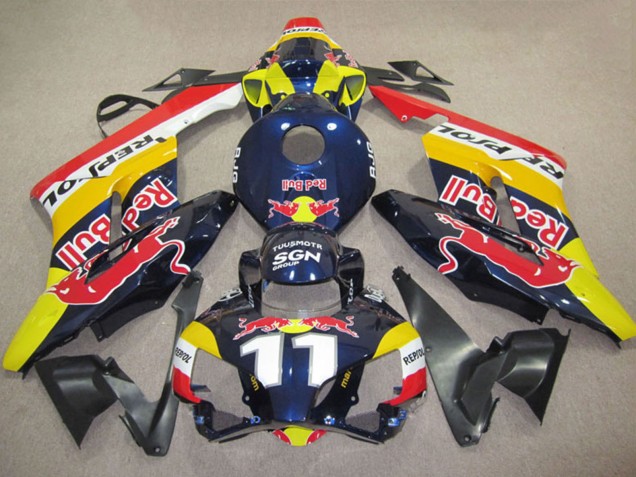 Carenagens Moto Honda CBR1000RR 2004-2005 - Amarelo Azul Branco Red Bull Repsol 11