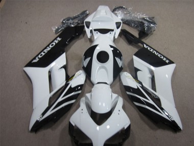 Carenagens Moto Honda CBR1000RR 2004-2005 - Branco Preto Brilhante Listra
