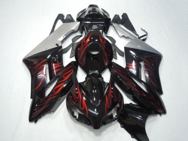 Carenagens Moto Honda CBR1000RR 2004-2005 - Prata Preto Brilhante Vermelho Chama