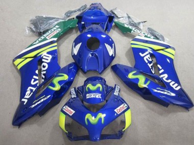 Carenagens Moto Honda CBR1000RR 2004-2005 - Azul Verde Amarelo MoviStar Castrol