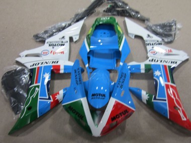 Carenagem Moto Honda CBR1000RR 2004-2005 - Branco Azul Vermelho Verde Motul
