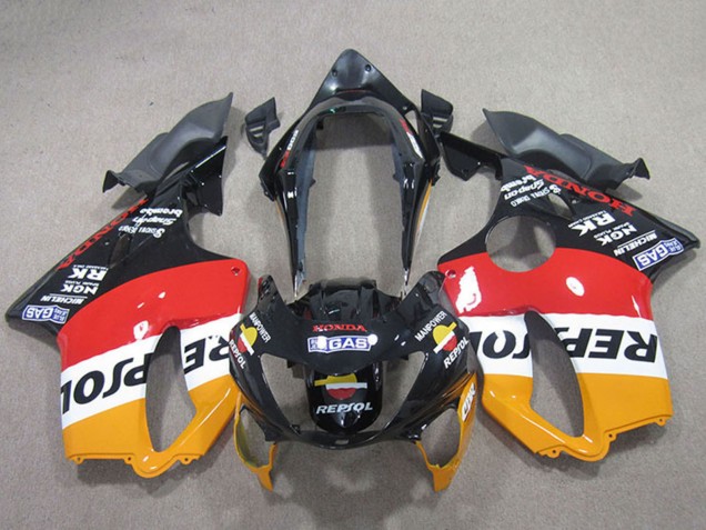 Carenagens Moto Honda CBR600 F4 1999-2000 - Laranja Branco Vermelho Preto Brilhante Repsol