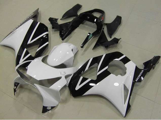 Carenagem Moto Honda CBR900RR 954 2002-2003 - Branco Preto Brilhante