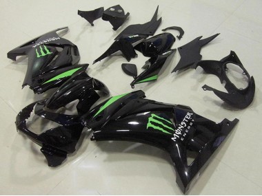 Carenagens Moto Kawasaki ZX250R 2008-2012 - Preto Brilhante Verde Monstro Energy