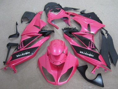 Carenagens Moto Kawasaki ZX6R 2009-2012 - Rosa Preto Monstro