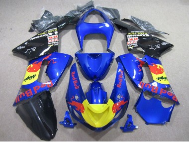 Carenagens Moto Kawasaki ZX6R 2005-2006 - Azul Amarelo Preto Red Bull