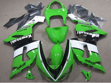 Carenagens Moto Kawasaki ZX6R 2005-2006 - Verde Branco Preto