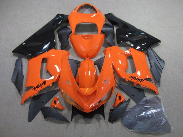 Kits Carenagem Moto Kawasaki ZX6R 2005-2006 - Laranja Preto
