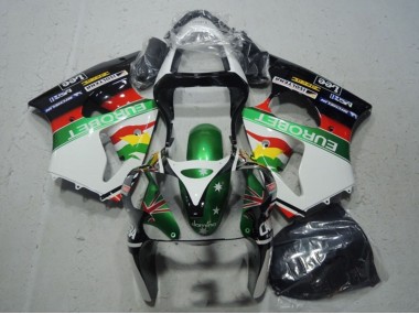 Carenagens Moto Kawasaki ZX6R 2000-2002 - Branco Verde Vermelho Amarelo Preto Estrela EuroBet