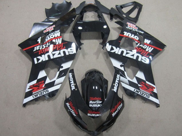 Carenagens Moto Suzuki GSXR 600 2004-2005 - Preto Brilhante Vermelho Branco Telefonica MoviStar