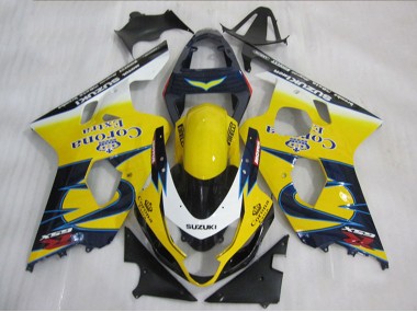 Carenagens Moto Suzuki GSXR 600 2004-2005 - Amarelo Branco Azul Corona Extra