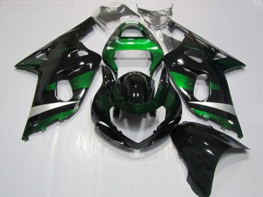 Carenagens Moto Suzuki GSXR 750 2001-2003 - Preto Brilhante Verde Prata