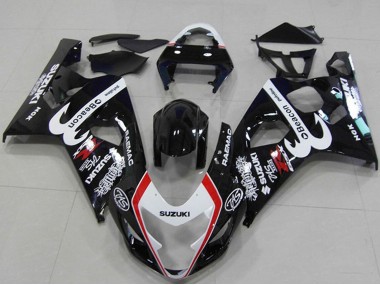 Carenagens Moto Suzuki GSXR 750 2004-2005 - Preto Brilhante Branco Vermelho Baliza