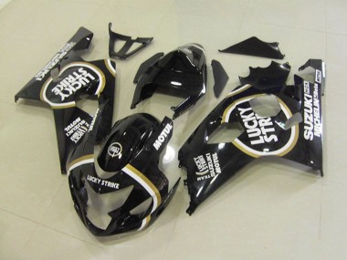 Carenagens Moto Suzuki GSXR 750 2004-2005 - Preto Brilhante Branco Lucky Strike Motul