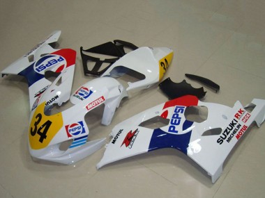 Carenagens Moto Suzuki GSXR 750 2004-2005 - Branco Azul Vermelho Amarelo Pepsi 34