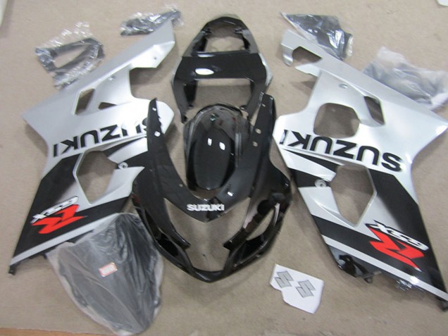 Carenagens Moto Suzuki GSXR 750 2004-2005 - Prata Preto Brilhante Vermelho