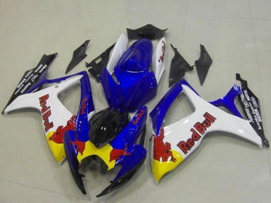 Carenagens Moto Suzuki GSXR 750 2006-2007 - Azul Branco Amarelo Red Bull