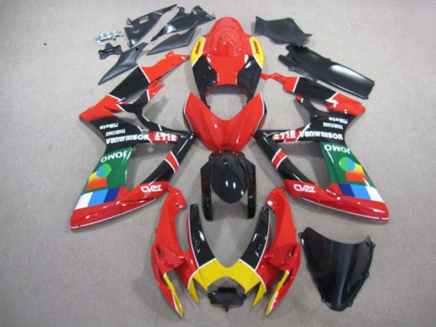 Carenagens Moto Suzuki GSXR 750 2006-2007 - Vermelho Preto Amarelo Verde JOMO