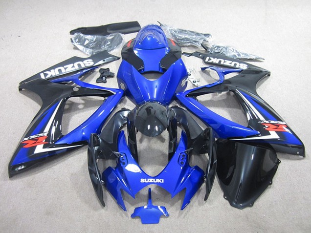 Carenagens Moto Suzuki GSXR 750 2006-2007 - Azul Preto Brilhante