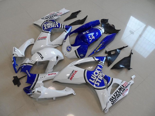Carenagens Moto Suzuki GSXR 750 2006-2007 - Branco Azul Lucky Strike Motul 34