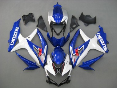Carenagem Moto Suzuki GSXR 750 2008-2010 - Branco Prata Azul Preto