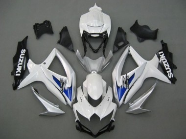 Carenagens Moto Suzuki GSXR 750 2008-2010 - Branco Prata Azul Preto