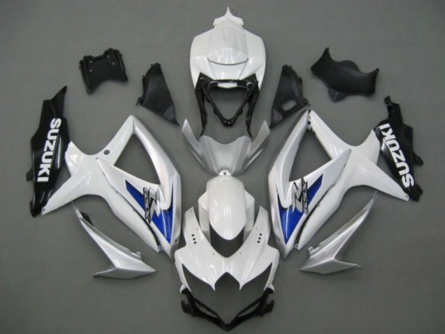 Carenagens Moto Suzuki GSXR 750 2008-2010 - Branco Prata Azul Preto