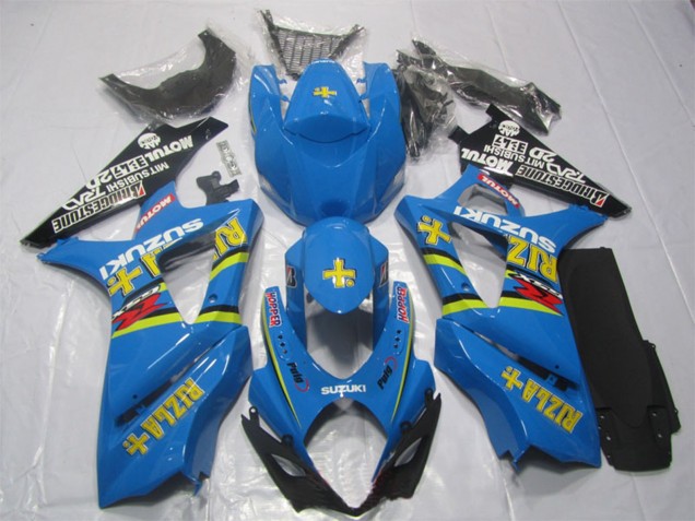 Carenagem Moto Suzuki GSXR 1000 2007-2008 - Azul Ouro Preto Rizla