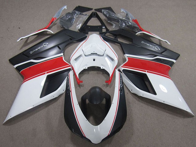 Carenagens Moto Ducati 848 1098 1198 2007-2014 - Branco Vermelho Preto Fosco Marvic