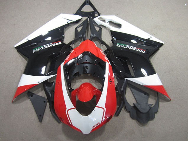 Carenagem Moto Ducati 848 1098 1198 2007-2014 - Branco Vermelho Preto Brilhante
