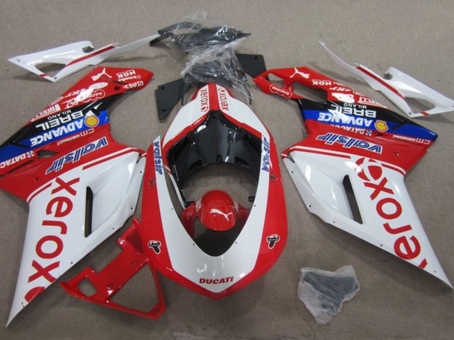 Carenagens Moto Ducati 1098 2007-2014 - Branco Vermelho Azul Preto Valsir Xerox