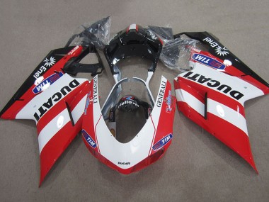 Carenagens Moto Ducati 1098 2007-2014 - Vermelho Branco Preto Generali Tim