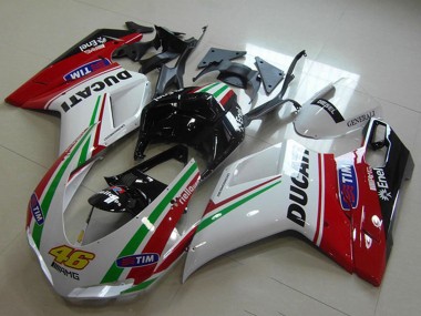Carenagens Moto Ducati 1098 2007-2014 - Vermelho Branco Preto Verde Tim 46