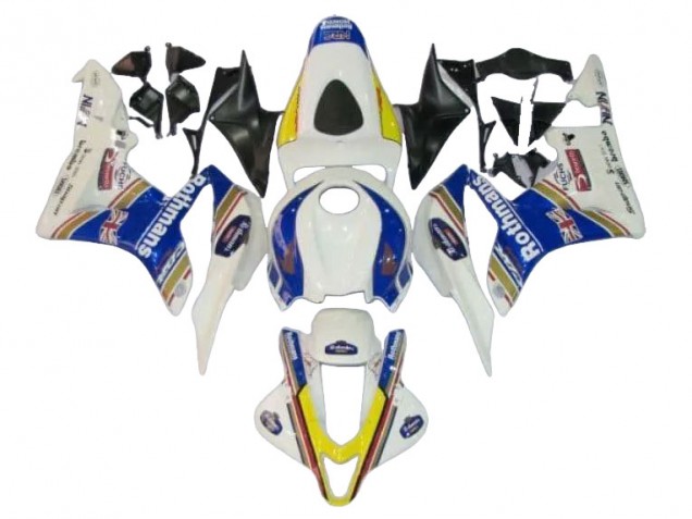 Carenagens Moto Honda CBR600RR 2007-2008 - Branco Azul Amarelo Rothmans