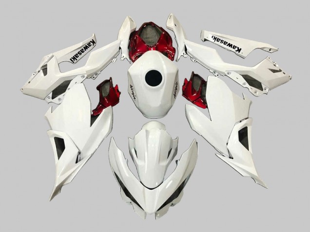 Carenagens Moto Kawasaki EX400 2018-2024 - Branco Vermelho Preto