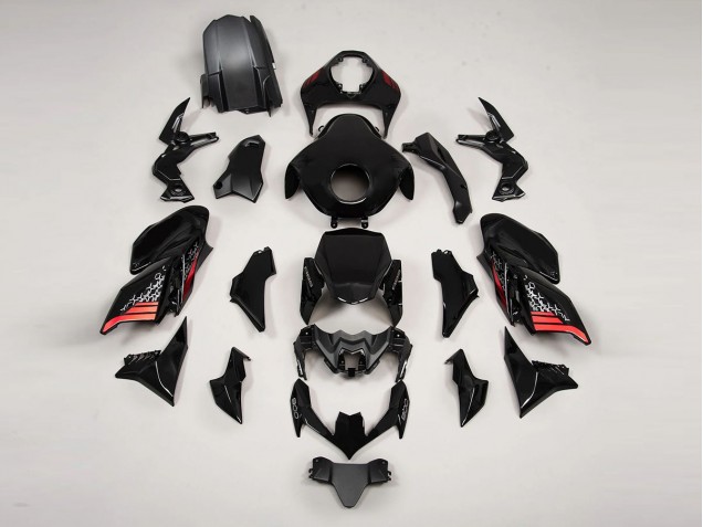 Carenagens Moto Kawasaki Z900 2020-2024 - Preto Vermelho