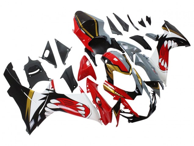 Carenagens Moto Suzuki GSXR 600/750 2011-2024 - Vermelho Ouro Cinzento Preto Branco Tubarão