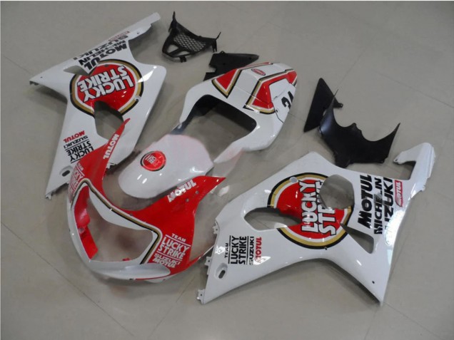 Carenagens Moto Suzuki GSXR 1000 2000-2002 - Branco Vermelho Lucky Strike
