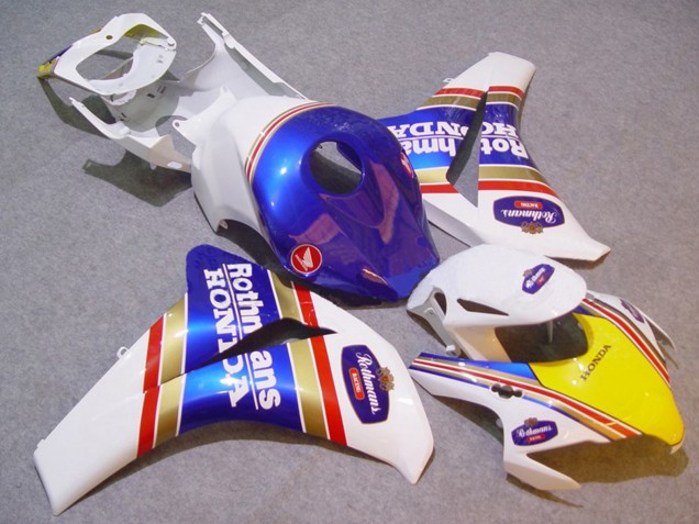 Carenagens Moto Honda CBR1000RR 2008-2011 - Branco Azul Amarelo Ouro Rothmans