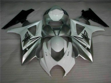 Prata Branco Carenagem Suzuki GSXR 1000 K7 2007-2008