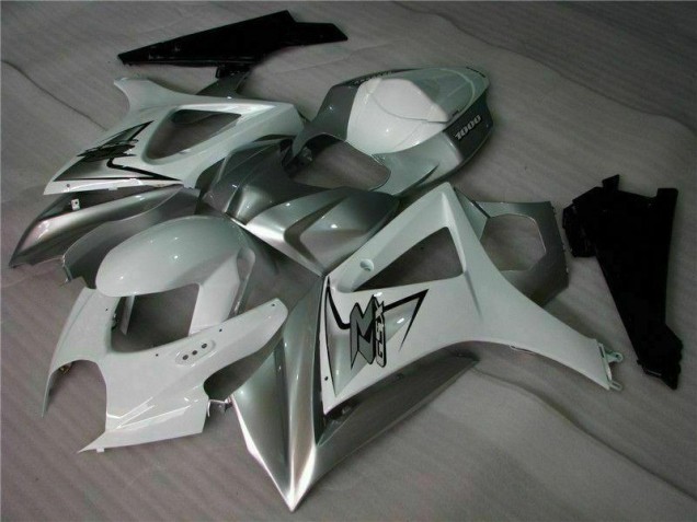 Prata Branco Carenagem Suzuki GSXR 1000 K7 2007-2008 Prata Branco Carenagem Suzuki GSXR 1000 K7 2007-2008