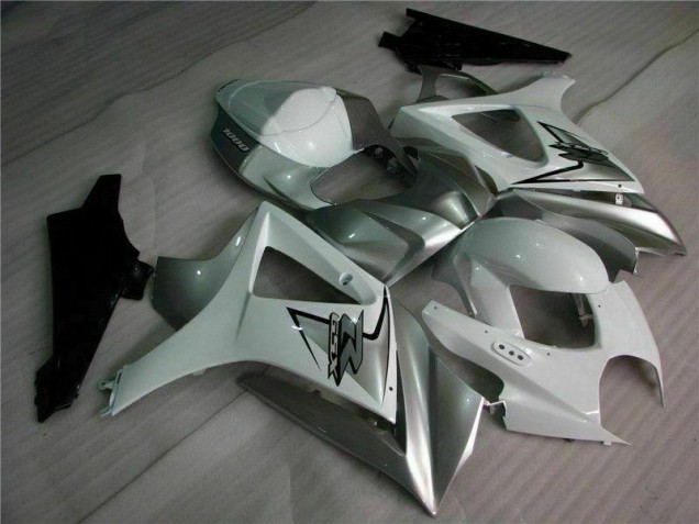 Prata Branco Carenagem Suzuki GSXR 1000 K7 2007-2008 Prata Branco Carenagem Suzuki GSXR 1000 K7 2007-2008