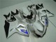 Prata Branco Carenagem Suzuki GSXR 1000 K9 2009-2016 Prata Branco Carenagem Suzuki GSXR 1000 K9 2009-2016