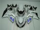 Prata Branco Carenagem Suzuki GSXR 1000 K9 2009-2016 Prata Branco Carenagem Suzuki GSXR 1000 K9 2009-2016