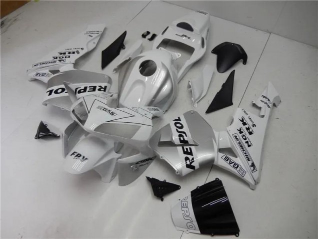 Prata Branco Preto Repsol Carenagem Honda CBR 600RR 2005-2006 Prata Branco Preto Repsol Carenagem Honda CBR 600RR 2005-2006