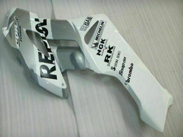 Prata Branco Repsol Abs Kit Completos Carenagem Honda CBR 1000RR 2004-2005