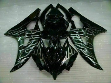 Prata Chama Preto Carenagem Yamaha R6 2006-2007